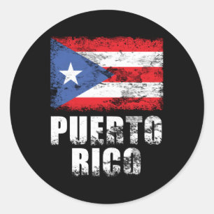 Sticker Rond Drapeau Porto Rico Boricua