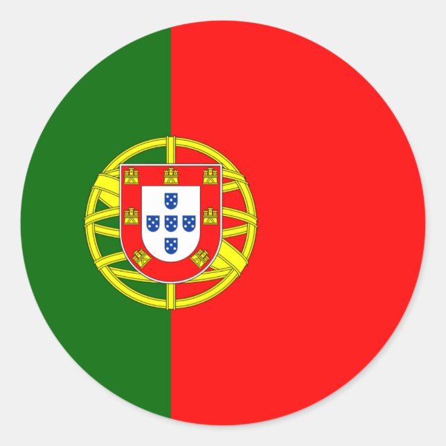 Sticker Rond Drapeau portugais, Drapeau portugais du Portugal (Devant)