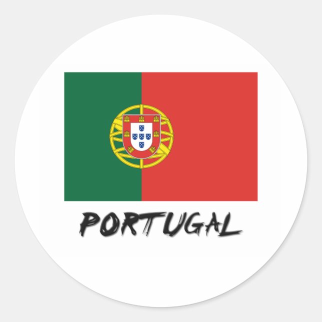 Sticker Rond Drapeau Portugal (Devant)