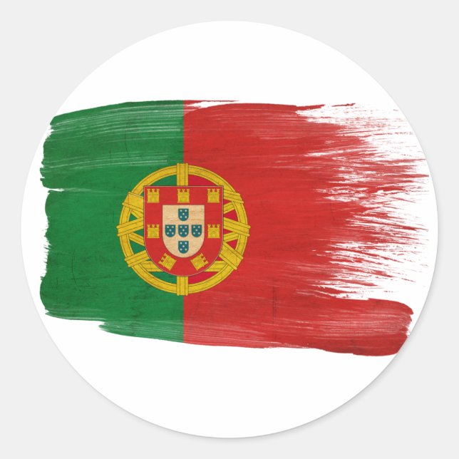 Sticker Rond Drapeau Portugal (Devant)