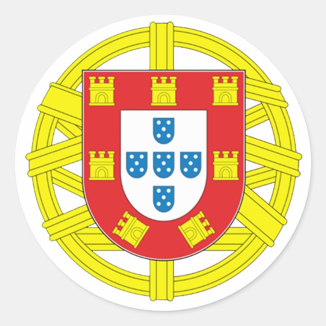 Sticker Rond Drapeau Portugal (Devant)