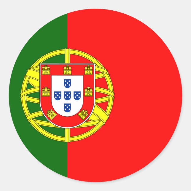Sticker Rond Drapeau Portugal (Devant)
