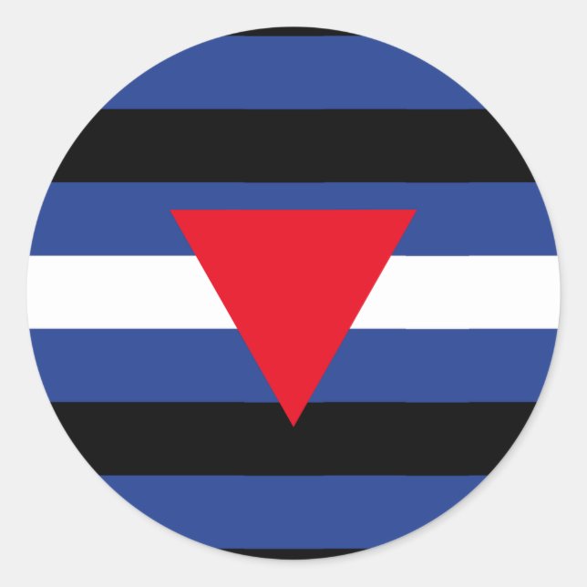 Sticker Rond Drapeau Queer Pride en cuir (Devant)