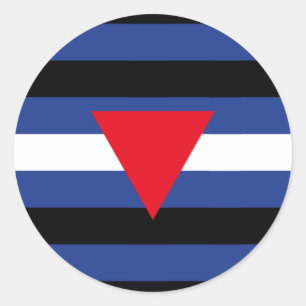 Sticker Rond Drapeau Queer Pride en cuir