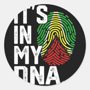 Sticker Rond Drapeau racines guyanaises empreinte digitale grap
