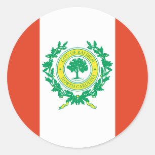 Sticker Rond Drapeau Raleigh, Caroline du Nord