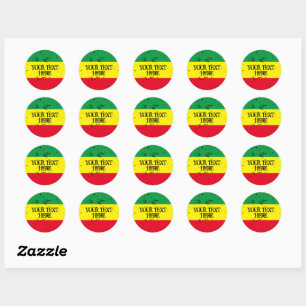 Sticker Rond Drapeau rastafarien Rasta couleurs reggae musique 