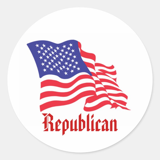 Sticker Rond Drapeau républicain/américain (Devant)