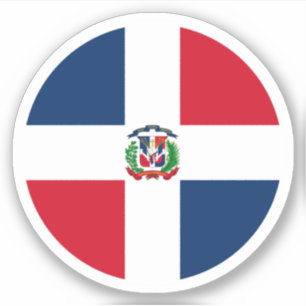 Sticker rond Drapeau République Dominicaine