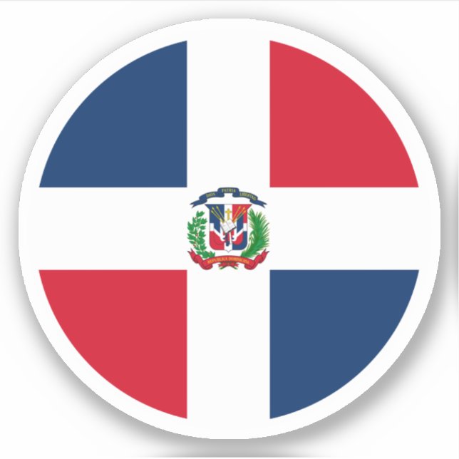 Sticker rond Drapeau République Dominicaine (Devant)