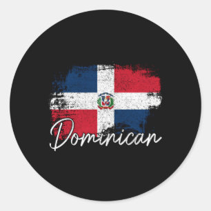 Sticker Rond Drapeau République Dominicaine Racines de fierté d
