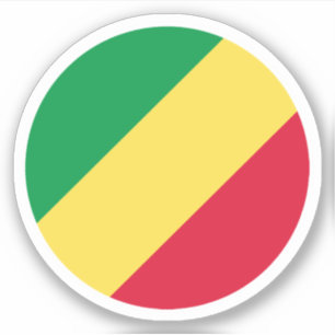Sticker rond Drapeau République du Congo