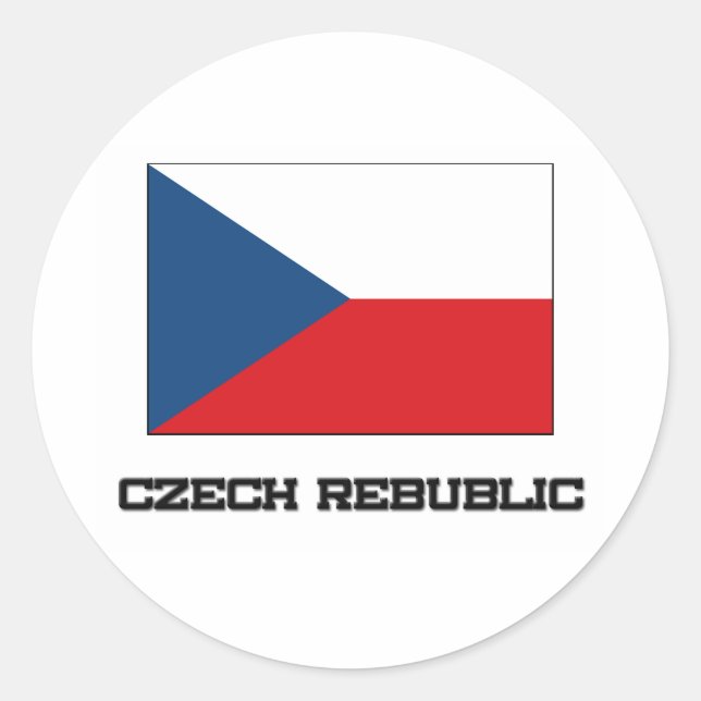 Sticker Rond Drapeau République tchèque (Devant)