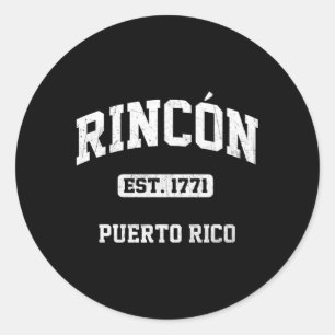 Sticker Rond Drapeau Rincon Porto Rico Boricua Style sportif