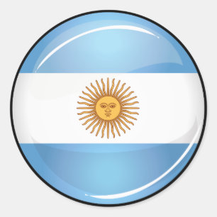 Sticker Rond Drapeau rond brillant de l'Argentine