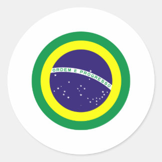 Sticker Rond Drapeau rond du Brésil