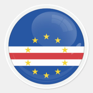 Sticker Rond Drapeau rond en forme d'icône du Cap-Vert