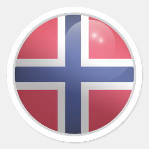 Sticker Rond Drapeau rond norvégien