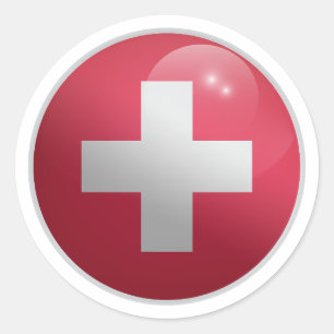 Sticker Rond Drapeau rond Suisse