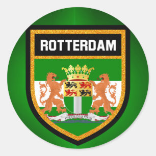 Sticker Rond Drapeau Rotterdam