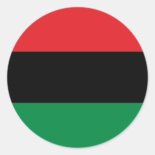 Sticker Rond Drapeau rouge noir et vert