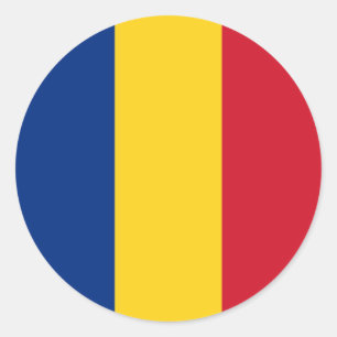 Sticker Rond Drapeau roumain, Drapeau roumain