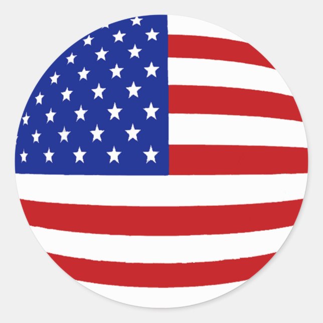 STICKER ROND DRAPEAU ROUND US (Devant)
