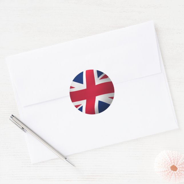 STICKER ROND DRAPEAU ROYAL ANGLETERRE (Enveloppe)