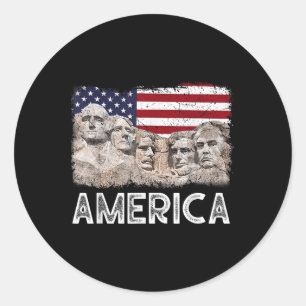 Sticker Rond Drapeau Rushmore du 45e Rushmore Mount American