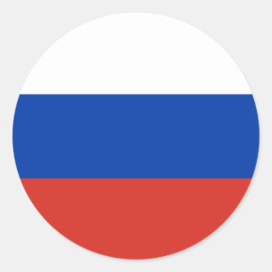 Sticker Rond Drapeau russe