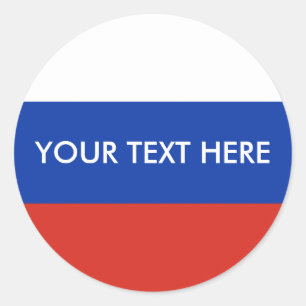 Sticker Rond Drapeau Russie tricolore