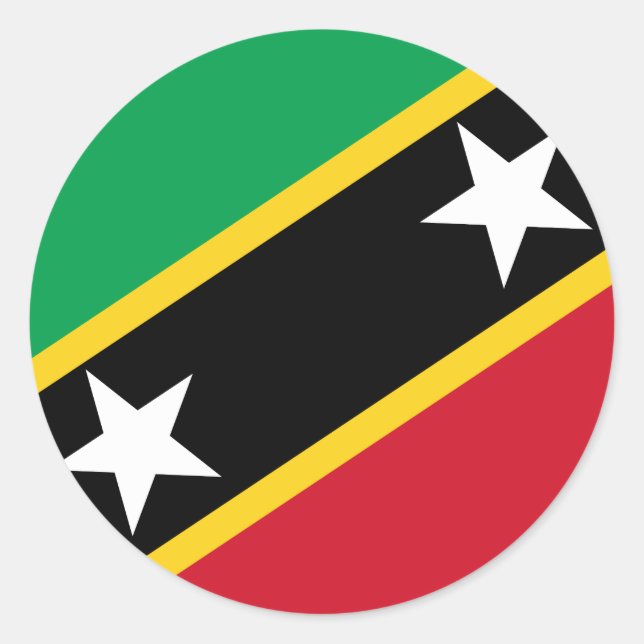 Sticker Rond Drapeau Saint-Kitts-et-Nevis (Devant)