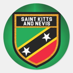 Sticker Rond Drapeau Saint-Kitts-Et-Nevis