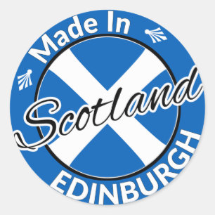 Sticker Rond Drapeau salé d'Edimbourg en Ecosse