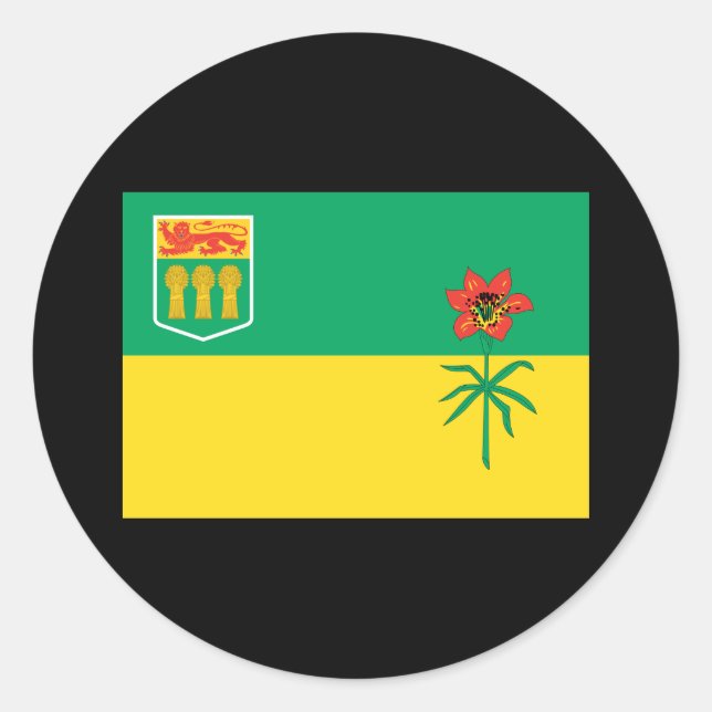 STICKER ROND DRAPEAU SASKATCHEWAN (Devant)