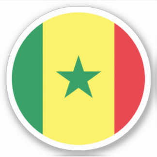 Sticker rond Drapeau Sénégal