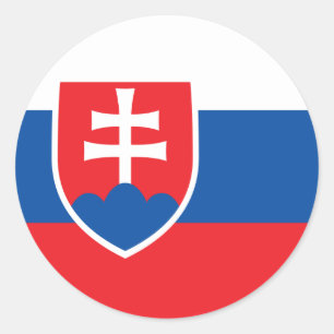 Sticker Rond Drapeau Slovaquie