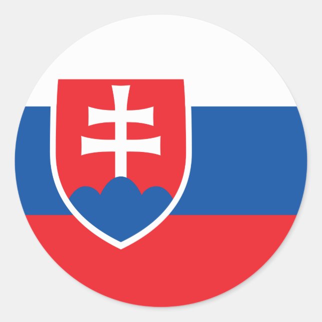 Sticker Rond Drapeau Slovaquie (Devant)