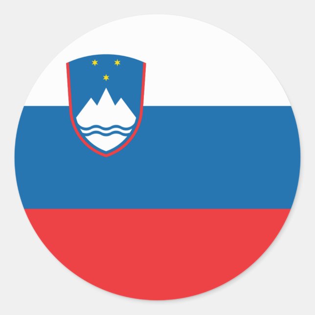 Sticker Rond Drapeau Slovénie (Devant)
