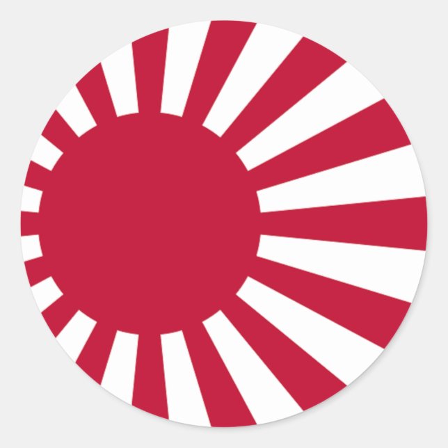 Sticker Rond Drapeau Soleil Levant japonais (Devant)