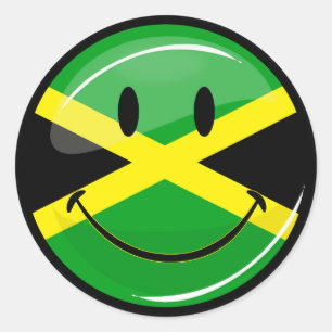 Sticker Rond Drapeau souriant jamaïcain