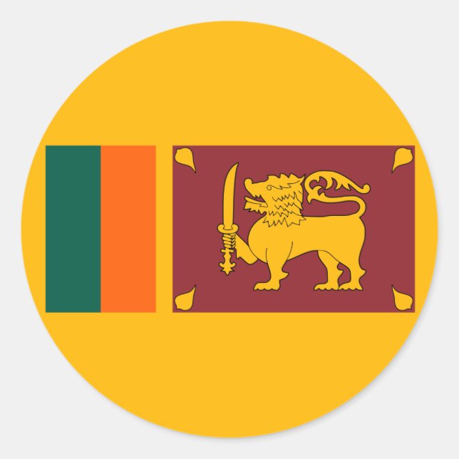 Sticker Rond Drapeau Sri Lanka (Devant)