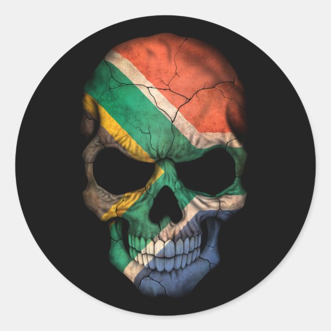 Sticker Rond Drapeau sud-africain personnalisable (Devant)