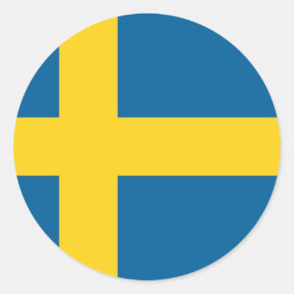 Sticker Rond Drapeau suédois