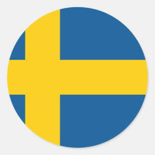 Sticker Rond Drapeau suédois