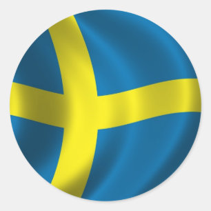 Sticker Rond Drapeau suédois