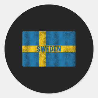 Sticker Rond Drapeau suédois