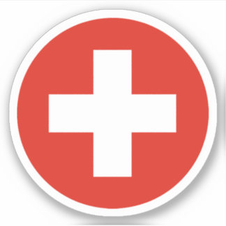 Sticker rond Drapeau Suisse