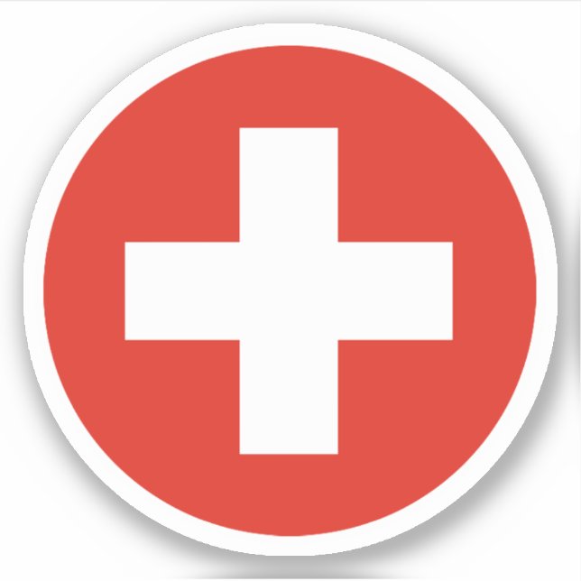 Sticker rond Drapeau Suisse (Devant)