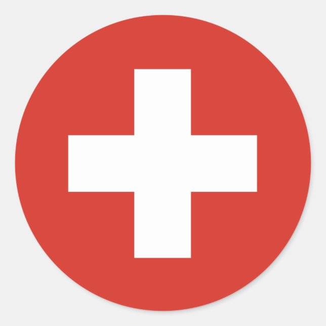 Sticker Rond Drapeau Suisse (Devant)